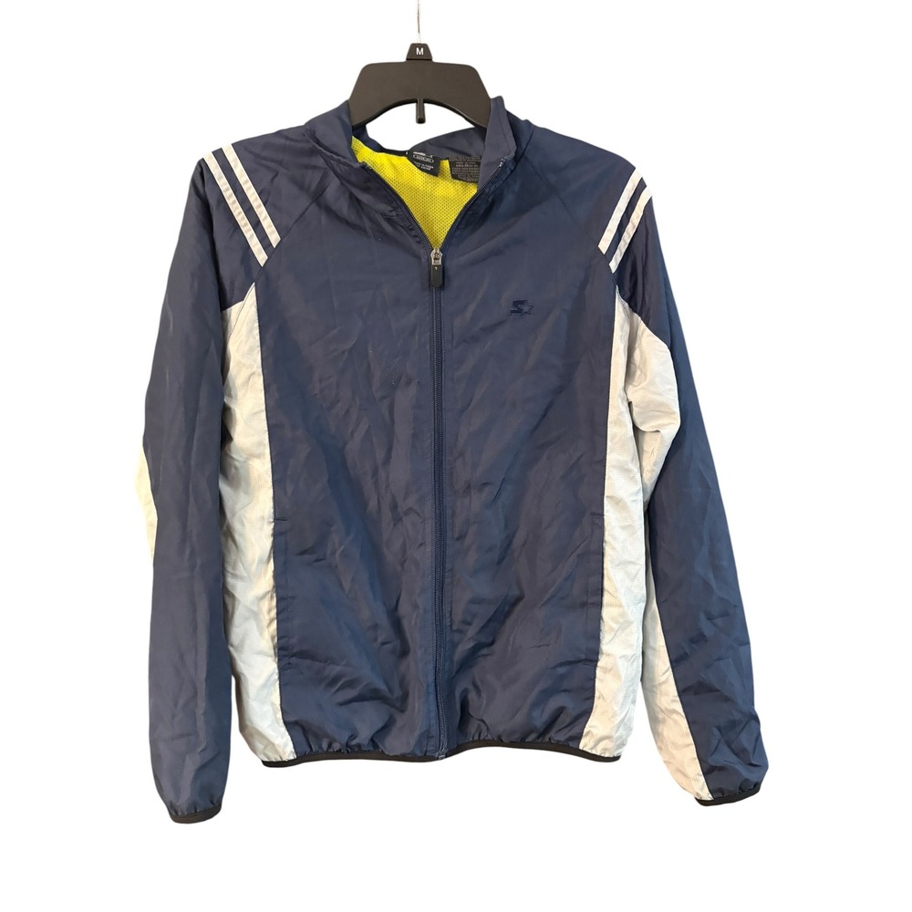 Starter Boys Navy Blue White Windbreaker Jacket XL 14-16 Mesh Lined Full Zip
